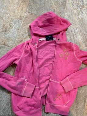 Victoria’s Secret PINK bright pink zip hoodie  girls MEDIUM
